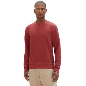 TOM TAILOR Sweatshirt voor heren, 32220 - Burned Bordeaux Red, L