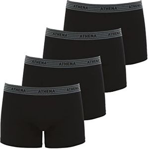 Athena Basic Coton Boxershorts voor heren, verpakking van 4 stuks