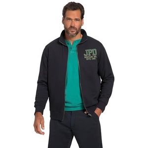 JP 1880 Heren grote maten grote maten Menswear L-8XL sweatjack, opstaande kraag, rits, extra warm, aangenaam warm, tot 8 XL 818317, Donkerblauw, 5XL grote maten