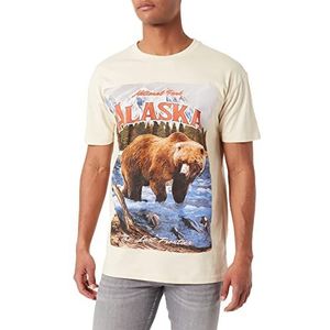 Mister Tee Heren Alaska Vintage Oversize Tee T-shirt, zand, L