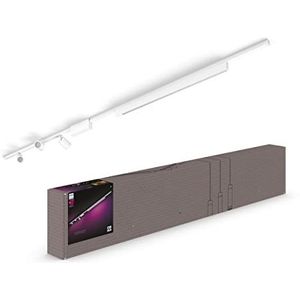 Philips Hue Perifo Railverlichting Plafond 3-spots en 1 Lichtbalk - Basisset - 1 en 1,5 Meter Rails - Wit en Gekleurd Licht - Dimbaar - Verbind met Bluetooth of Hue Bridge - Wit