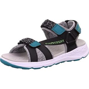 Superfit Criss Cross Sandalen voor jongens, zwart, groen 0000, 40 EU