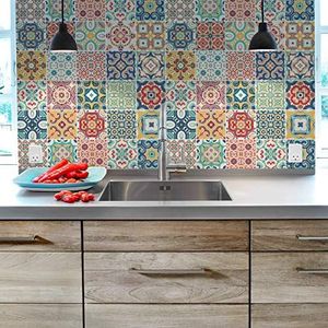 Tegelstickers zelfklevende cementtegels - wanddecoratie tegelstickers voor badkamer en keuken - cementtegels zelfklevend - 20x20 cm - 30 stuks