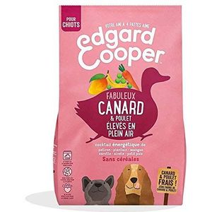 Edgard & Cooper Droogvoer voor honden, puppy's, junior, zonder granen, natuurlijk voer, 7 kg, verse eend en kip, gezonde voeding, smakelijke en evenwichtige eiwitten