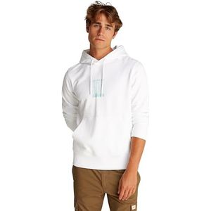 CK JEANS Heren BORSTEL STROKE GRAFISCHE HOODIE J30J327525, Wit (Helder Wit), XXL, Wit (helder wit), XXL