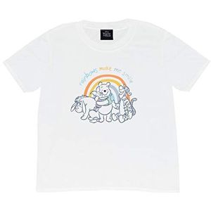 Disney Winnie The Pooh Rainbows lassen mich lächeln T-shirt, Kinderen, Weiß, Officiële Koopwaar