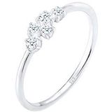 Elli Ring Dames Engagement Elegant met Diamant (0,12 ct) in 925 Sterling Zilver
