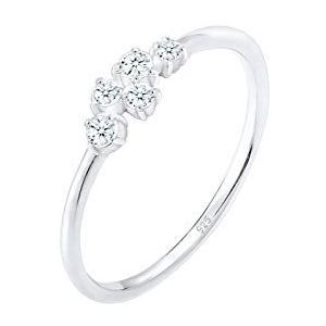 Elli Ring Dames Engagement Elegant met Diamant (0,12 ct) in 925 Sterling Zilver