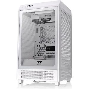 Thermaltake Tower 200 Snow Mini-ITX computerbehuizing, 2 x 140 mm CT140 ventilator, ondersteunt GPU-lengte tot 380 mm, wit