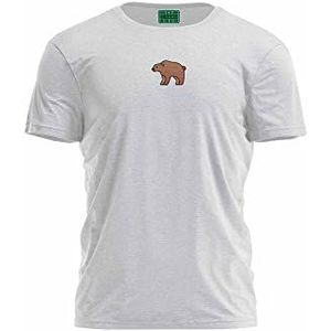 Bona Basics, Digitale print, basic T-shirt voor heren, 70% katoen, 30% polyester, grijs, casual, herenbovenstuk, maat: L, Grijs, L