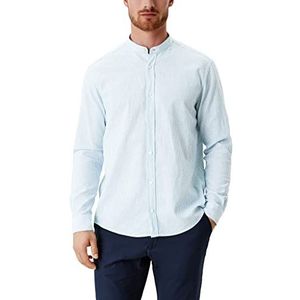 s.Oliver Heren Hemd Langarm Business Shirt, Türkisblau, XL