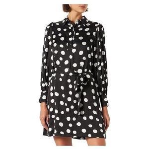 Pinko Alisia Satijnen jurk St. Tupfen C/Vrijetijdsjurk voor dames, Z2_zwart/wit, 40 NL