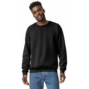 Gildan heren Fleece sweatshirt met ronde hals, stijl G18000, Zwart, S