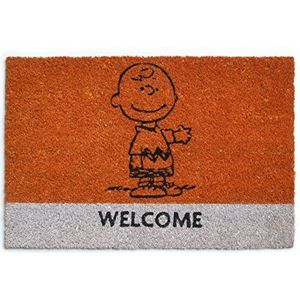 Excelsa Peanuts Charlie Brown voetmat, kokosvezel, oranje, 40 x 60 cm