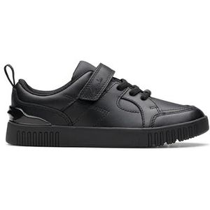 Clarks Premium Oslo Flare K Oxford Flat, zwart leer, 11 UK, Zwart leder, 11 UK