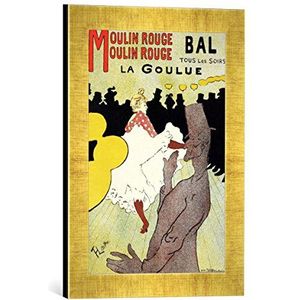 Ingelijste afbeelding van Henri de Toulouse-Lautrec Reproductie van a Poster Advertising 'La Goulue' at The Moulin Rouge, Parijs, kunstdruk in hoogwaardige handgemaakte fotolijst, 30 x 40 cm, Gold