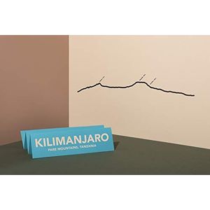 Silhouette bergmassief Kilimanjaro Tanzania van metaal, wanddecoratie