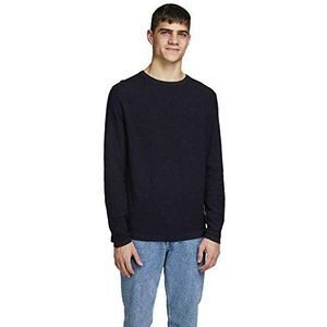 JACK & JONES Jjerob Knit Crew Neck STS Pullover voor heren, Blauw (Navy Blazer Detail: Twisted With Black), L