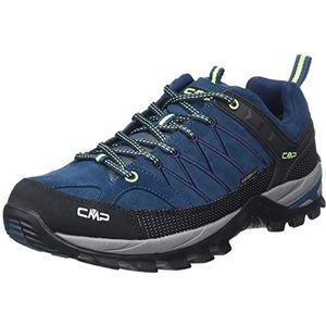 CMP Rigel Low Shoes Wp Trekking- en wandelschoenen voor dames, Blauwe Ink Geel Fluo, 45 EU