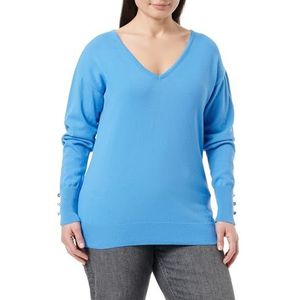 Trendyol Dames rechte lange mouwen regular plussize sweater, Clear Blue., XL Grote maten