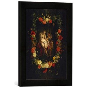 Ingelijste afbeelding van Jacob Jordaens De geboorte van de rode roos, kunstdruk in hoogwaardige handgemaakte fotolijst, 30 x 40 cm, mat zwart