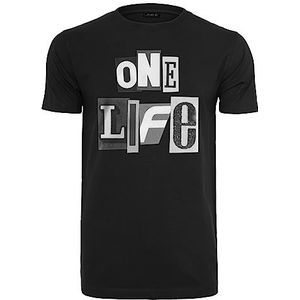 Mister Tee One Life Tee T-shirt voor heren, zwart, XS