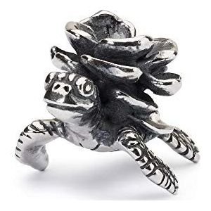 Trollbeads Charm Lotus schildpad van sterling zilver in de kleur zilver, TAGBE-40115, Eén maat, Zilver, Geen edelsteen