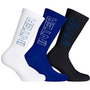 Inter FC Internazionale Milano S.p.A Verpakking met 3 badstof sokken, officieel product, volwassenen