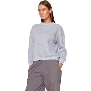 Trendyol Regular sweatshirts voor dames met lange mouwen, grijs, XL