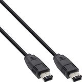 FireWire 400 kabel met 6-pins - 6-pins connectoren / zwart - 1 meter