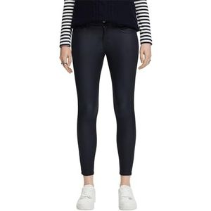 ESPRIT Gecoate broek met smalle pijpen en gemiddelde taillehoogte, Donkerblauw, 25W x 30L