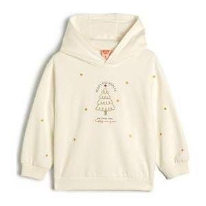 Koton Babygirls New Year Themed Hoodie Bedrukt Detail Zachte Interieur Katoenen Sweatshirt, ecru(010), 12-18 maanden