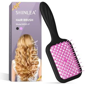 Haarborstel, SHINLEA Ontwarrende Haarborstel Krullend Haar Borstels Voor Nat & Droog Haar, Hoofdhuid Massage Ontklitter Borstel, Snelheid Droog Geventileerd Ontwarren Haarborstel voor Vrouwen, Mannen,
