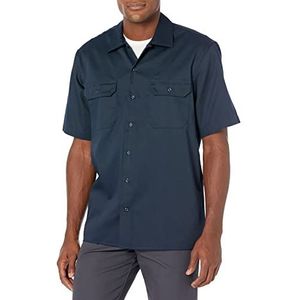 Amazon Essentials Men's Vlek- en kreukbestendig werkshirt met korte mouwen, Donker marineblauw, XXL