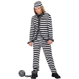 Convictut wit/zwart (jas, broek, hoed) - (128 cm/5-7 jaar)