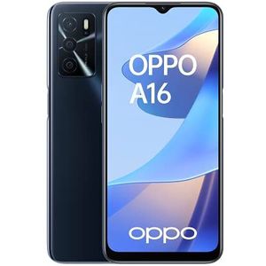 OPPO A16 Smartphone 4G ontgrendeld, telefoon 4G, 4 GB RAM, 64 GB geheugen, uitbreidbaar, 256 GB, IPX4, 2 dagen batterijduur, drievoudige camera met IA, zwart [FR-versie]