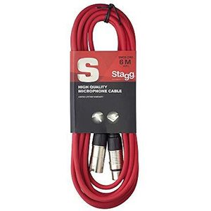 Stagg SMC6 CRD 6 m XLR naar XLR microfoonkabel - rood