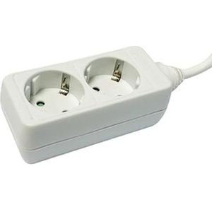 2-voudig stopcontact met 3 m kabel, 16 A, ideaal voor het aansluiten van meerdere apparaten tegelijkertijd, bespaart ruimte en organiseert je verbindingen veilig en economisch.