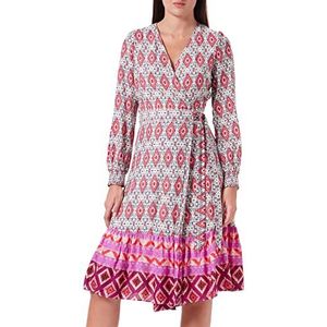IZIA Dames wikkeljurk jurk, paars meerkleurig, M, paars, meerkleurig, M