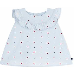 Petit Bateau Mouwloze katoenen popeline blouse met bloemenprint, Versheid/Multico, 12 Maanden
