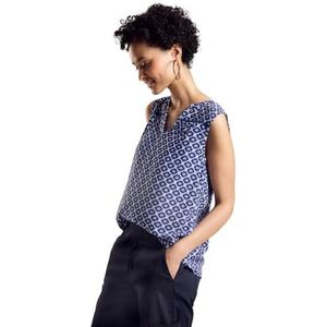 STREET ONE Zomerblouse met korte mouwen, blauw (deep blue), 40