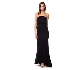 Blaze Strapless Maxi Dress With Overlay, Black, EU 40
