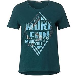 Cecil Dames bedrukt shirt met korte mouwen, Deep Lake Green, S