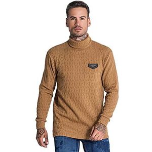 Gianni Kavanagh Camel Rebirth Turtleneck gebreide jas voor heren, Kameel, XL