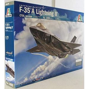 ITALERI 1409S - 1:72 F-35A Lightning II, modelbouw, bouwpakket, staande modelbouw, knutselen, hobby, lijmen, plastic bouwset, detailgetrouw, ongelakt