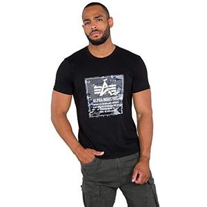ALPHA INDUSTRIES Camo Block T-shirt voor heren - zwart - XXX-Large