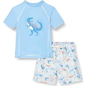 Playshoes Dino beschermend overhemd voor baby's, uniseks, Blauwe dinosaurus-set, 134-140