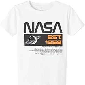NAME IT Jongens NKMANTONY NASA TOP NAS T-shirt, Helder Wit, 122/128, wit (bright white), 122/128 cm