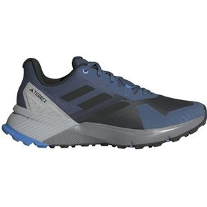 adidas Terrex Soulstride Trail-hardloopschoenen voor heren, niet-voetbalschoenen, laag, Wonder Steel Core Zwart Pulse Blauw, 44 2/3 EU