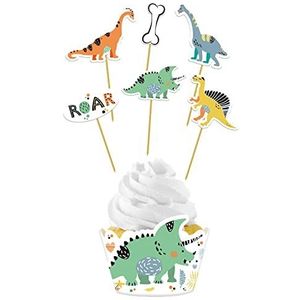 Folat 68304 Cupcake Decoratie Set Dino Roars - 12-delig
